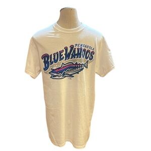 Pensacola Blue wahoos T-shirt baseball 100% cotton short sleeve white adult M